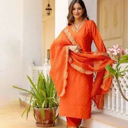 svaraa Women Embroidered Straight Kurta Set-picture-14