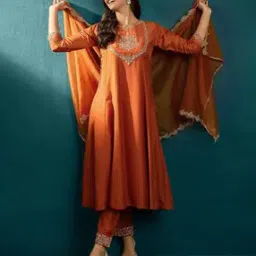 tanuka Women Embroidered Flared Kurta Set with Dupatta-picture-13