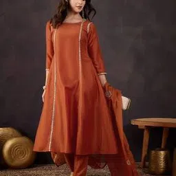 tanuka Women Embroidered Flared Kurta Set with Dupatta-picture-12