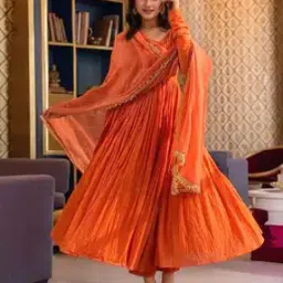 svaraa Women Anarkali Kurta Set with Lace Details-picture-14