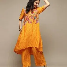biba Women Floral Print A-Line Kurta with Palazzos-picture-29