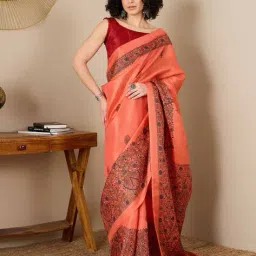 saree mall Women Madhubani Design Tussar Silk Saree image 1