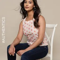 Handblock Print Cotton Relaxed Fit Top-image-49