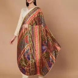 akshadeep Women Printed Dupatta with Gotta Patti Lace Work-picture-36