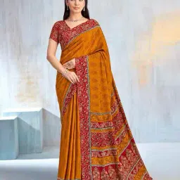griva designer Women Printed Saree with Contrast Border image 1
