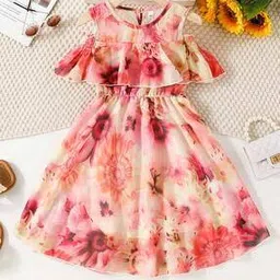 pixie n prince Girls Floral Print Fit & Flare Dress-picture-23
