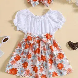 pixie n prince Girls Floral Print Fit & Flare Dress-picture-11
