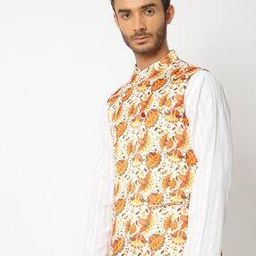 the indian garage co Block Print Slim Fit Nehru Jacket-picture-9
