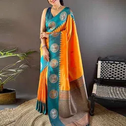 tanuka Women Banarasi Saree with Woven Motifs image 1
