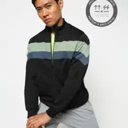 Men Striped Regular Fit Zip-Front Jacket-image-32