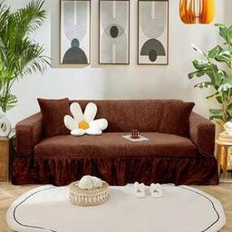 cortina eyelet curtain 3 Seater Sofa Couch Cover with Frill-picture-10