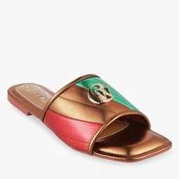 Women Open-Toe Sandals with Metal Accent-image-4
