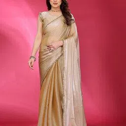 vedant vastram Women Satin Silk Lace work Saree  -picture-26