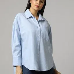 outryt by azorte Women Oversized Shirt with Patch Pocket-picture-50