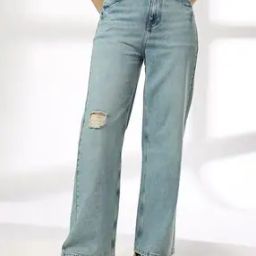 dnmx Women Mid-Wash Wide-Leg Jeans-picture-43