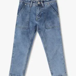 lee cooper Boys Heavy-Wash Carrot Fit Jeans image 1