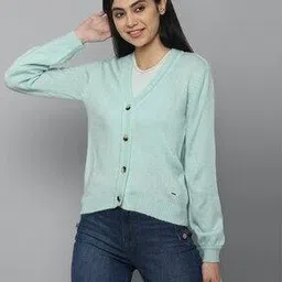 allen solly V-Neck Cardigan with Cuffed Sleeves-picture-13