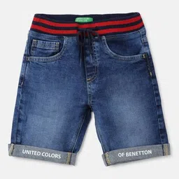 united colors of benetton Washed Shorts with Contrast Waistband image 1
