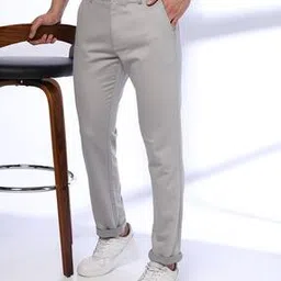 netplay Men Tapered Fit Flat-Front Chinos-picture-49