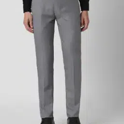 peter england Men Patterned Slim Fit Flat-Front Trousers-picture-17