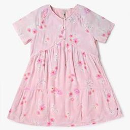 lee cooper Girls Floral Print Tiered Dress-picture-0