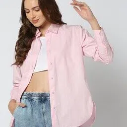 rio basic Women Regular Fit Shirt with Cuffed Sleeves-picture-52