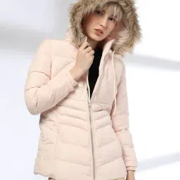 dnmx Women Regular Fit Zip-Front Hooded Puffer Jacket image 1