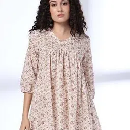 fusion Women Floral Print A-Line Kurta-picture-12