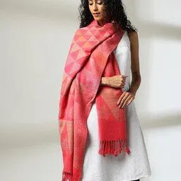 avaasa mixnmatch trends select Women Geometric-Knit Pre-Winter Stole with Tassels-picture-15