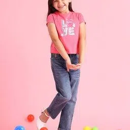 u.s. polo assn. Girls Typographic Print Crew-Neck T-Shirt-picture-19
