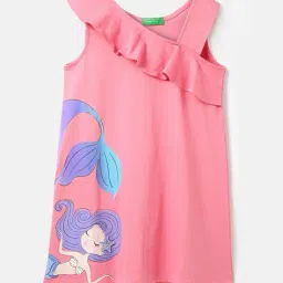 united colors of benetton Printed A-Line Dress with Ruffle Accent image 1