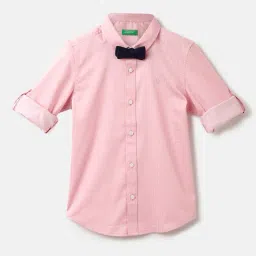 united colors of benetton Self Design Spread Collar Shirt image 1