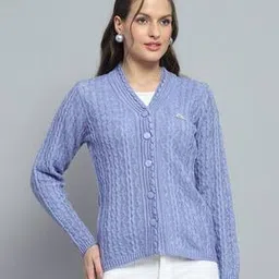 monte carlo Women Self-design Cardigan-picture-36