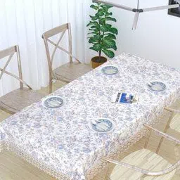 tanlooms Big Flower Purple Floral Print 4-Seater Square Table Cover 60" x 60"-picture-51