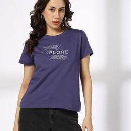 dnmx Women Explore Regular Fit Crew-Neck T-Shirt-picture-21