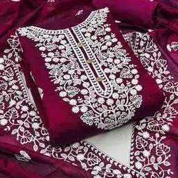 svaraa Women Embroidered 3-Piece Unstitched Dress Material-picture-35