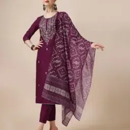 berrylicious Embroidered Straight Kurta with Pants & Dupatta-picture-26