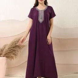 easy mom Women Classic Maxi Nightdress-picture-16
