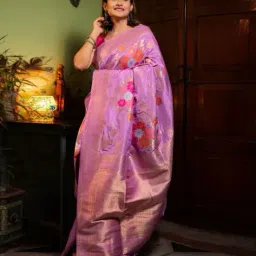 vanshaft collection Women Banarasi Floral Print Saree image 1