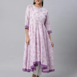 aurelia Women Floral Print Flared Kurta image 1