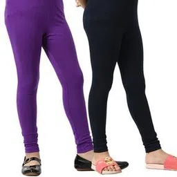 indiweaves Girls Pack of 2 Leggings with Elasticated Waistband-picture-43
