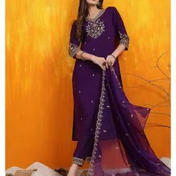 berrylicious Embroidery Straight Kurta Set-picture-13