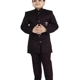 arshia fashions Boys Floral Woven Sherwani Set-picture-21