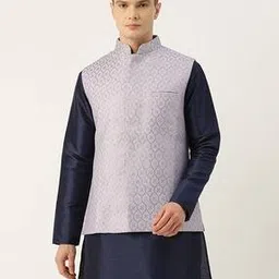 simaaya Men Embellished Nehru Jacket with Mandarin Collar-picture-37