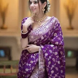 zikaraa Women Floral Woven Banarasi Silk Saree-picture-12
