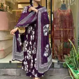svaraa Women Floral Flared Kurta Palazzos Set with Dupatta-picture-14