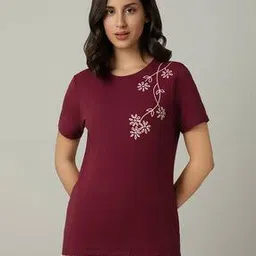 amante Floral Print Round-Neck T-Shirts-picture-44