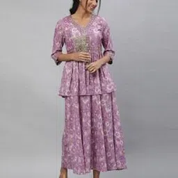 aurelia Women Ikat Print Fit & Flare Peplum Dress-picture-34