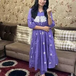 gosriki Women Embroidered Anarkali Kurta & Pants Set-picture-41