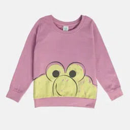 mini klub Girls Round -Neck Knitted Blended Cotton Sweat Shirt image 1